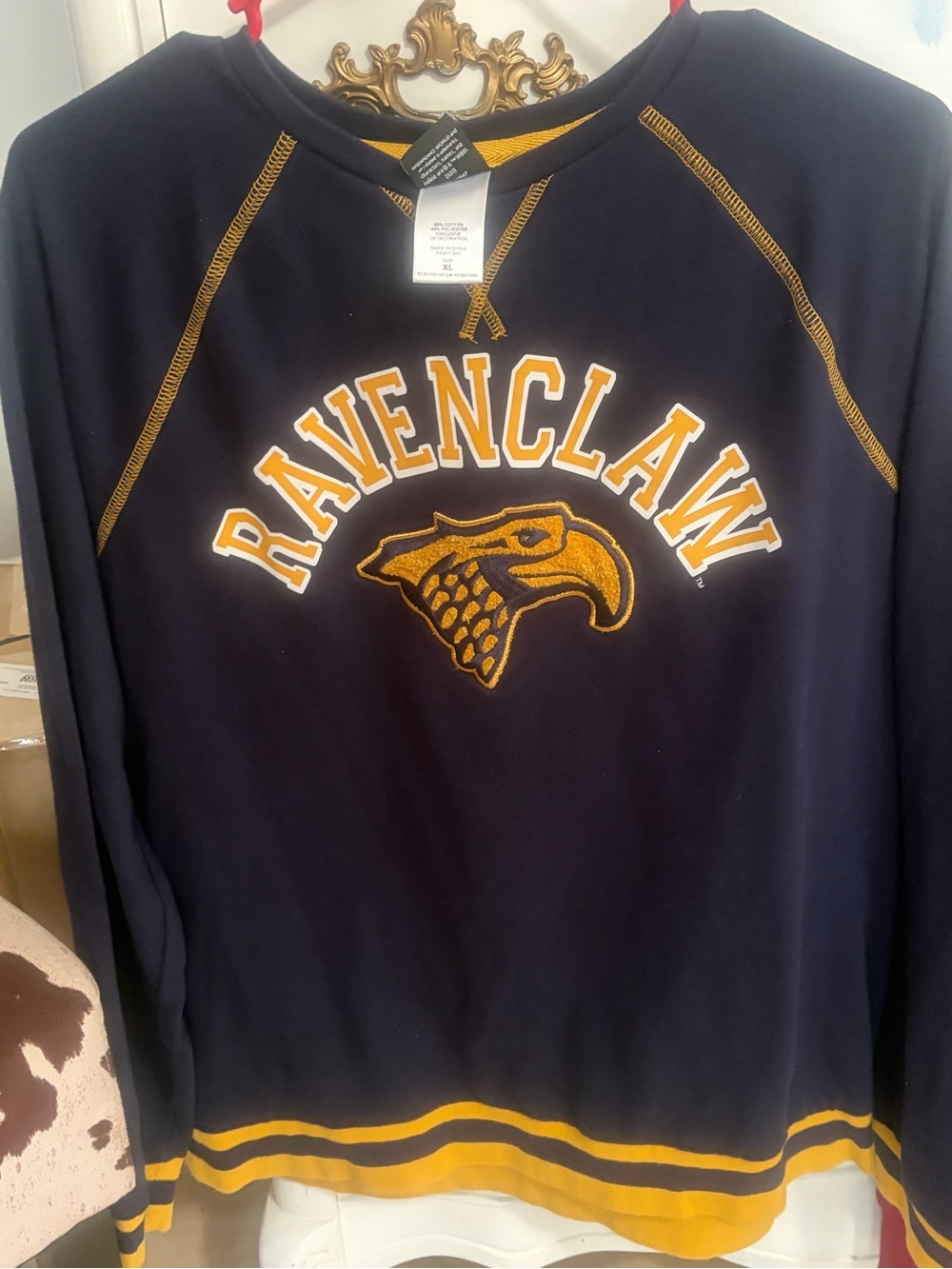 Ravenclaw Navy & Gold Crewneck Sweatshirt- Official House Design